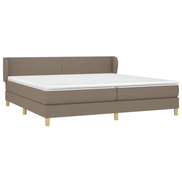 vidaXL kontinentalseng med madras 200x200 cm stof gråbrun