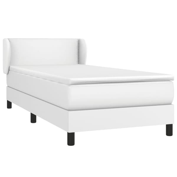 vidaXL kontinentalseng med madras 100x200 cm kunstlæder hvid