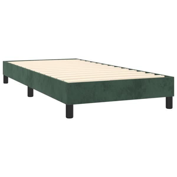 vidaXL kontinentalseng med madras 90x200 cm fløjl mørkegrøn