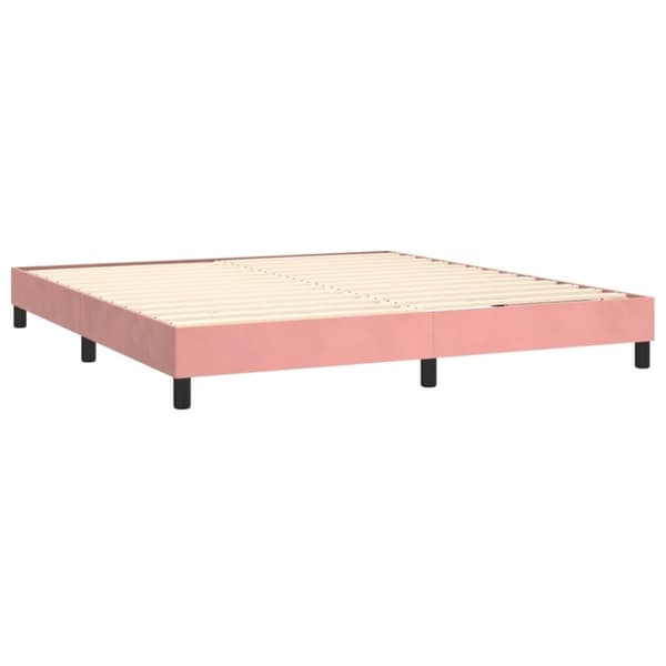 vidaXL kontinentalseng med madras 180x200 cm fløjl lyserød