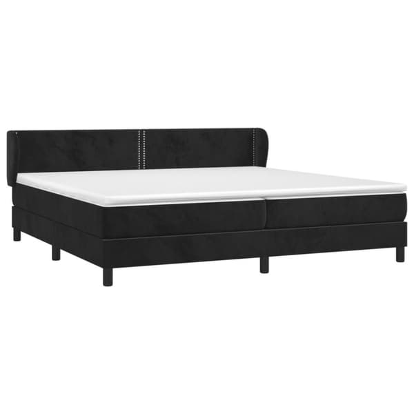 vidaXL kontinentalseng med madras 200x200 cm fløjl sort