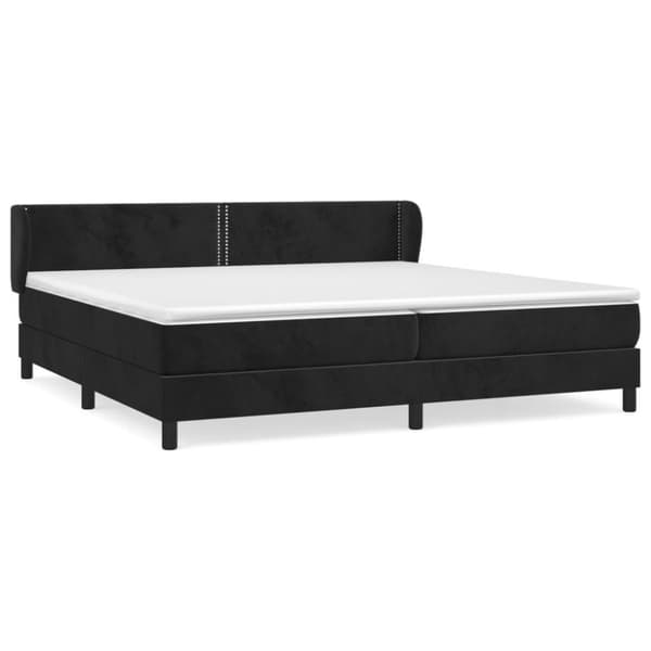 vidaXL kontinentalseng med madras 200x200 cm fløjl sort