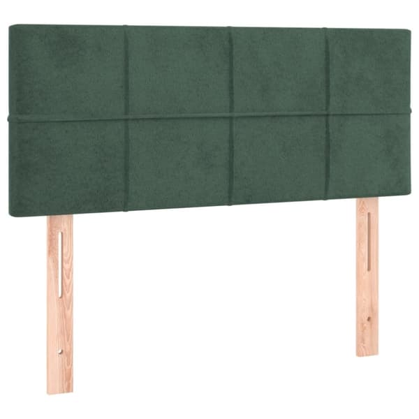 vidaXL kontinentalseng med madras 90x200 cm fløjl mørkegrøn