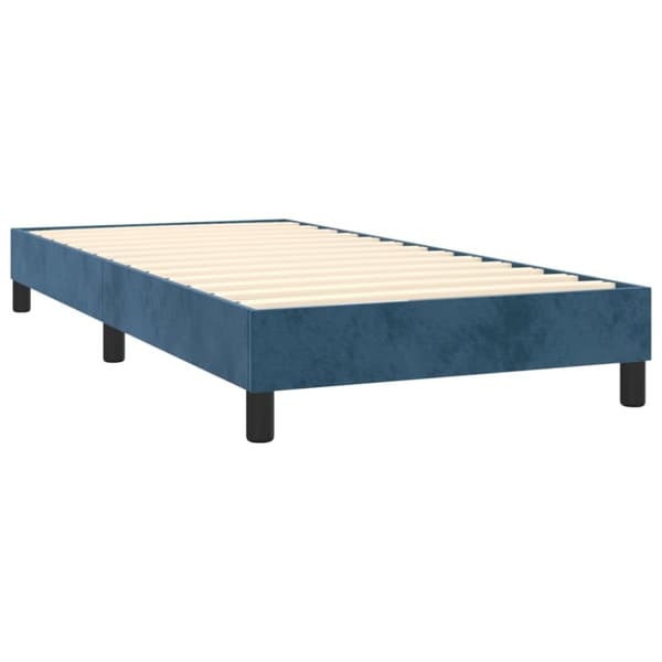 vidaXL kontinentalseng med madras 90x200 cm fløjl mørkeblå