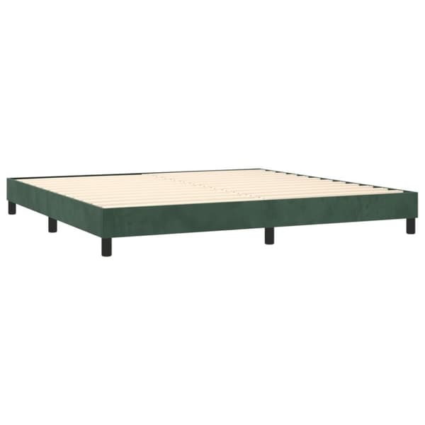 vidaXL kontinentalseng med madras 200x200 cm fløjl mørkegrøn