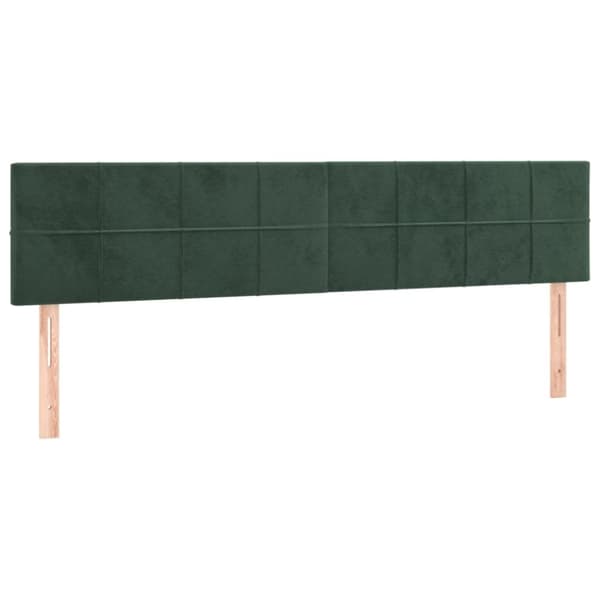 vidaXL kontinentalseng med madras 200x200 cm fløjl mørkegrøn