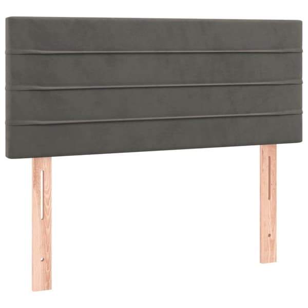 vidaXL kontinentalseng med madras 100x200 cm fløjl mørkegrå
