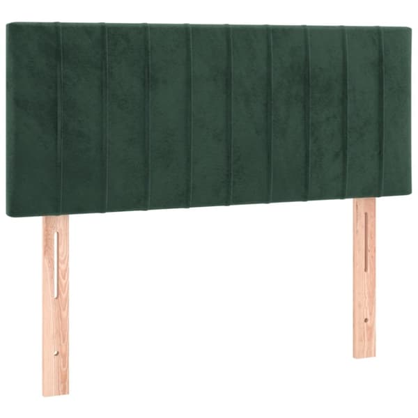 vidaXL kontinentalseng med madras 90x200 cm fløjl mørkegrøn