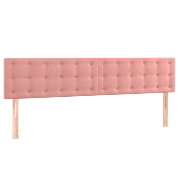 vidaXL kontinentalseng med madras 180x200 cm fløjl lyserød