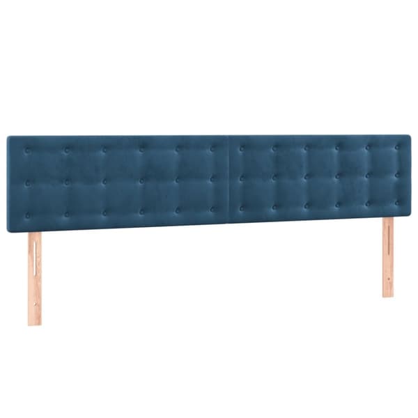 vidaXL kontinentalseng med madras 200x200 cm fløjl mørkeblå