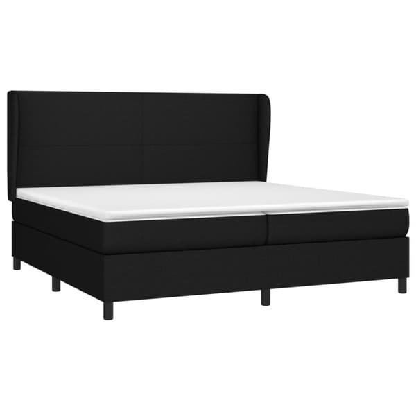 vidaXL kontinentalseng med madras 200x200 cm stof sort