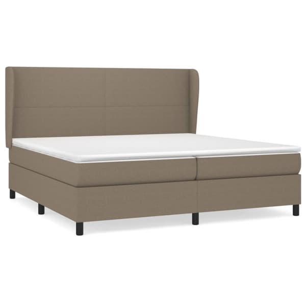 vidaXL kontinentalseng med madras 200x200 cm stof gråbrun