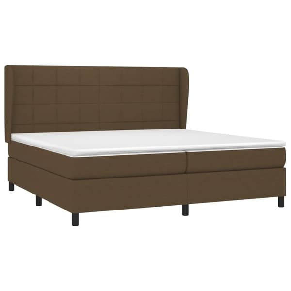 vidaXL kontinentalseng med madras 200x200 cm stof mørkebrun