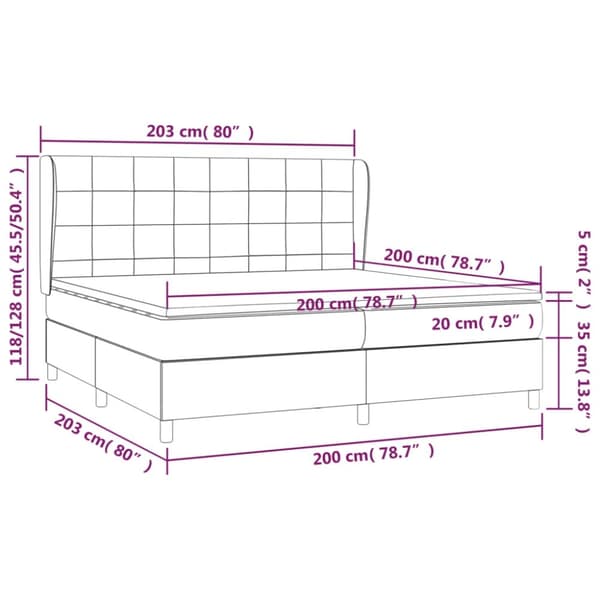 vidaXL kontinentalseng med madras 200x200 cm stof mørkebrun