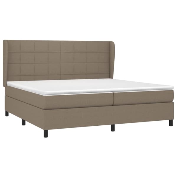 vidaXL kontinentalseng med madras 200x200 cm stof gråbrun