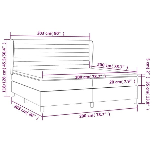vidaXL kontinentalseng med madras 200x200 cm stof sort