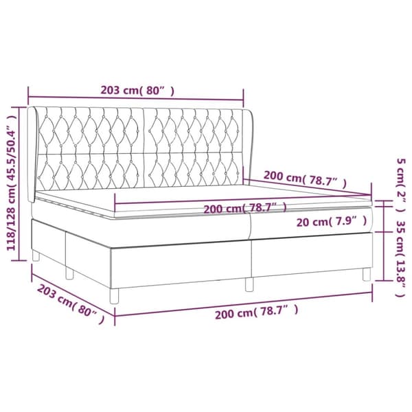 vidaXL kontinentalseng med madras 200x200 cm stof gråbrun