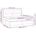 Miniatyrbillede 7 af 7: vidaXL kontinentalseng med madras 200x200 cm stof cremefarvet