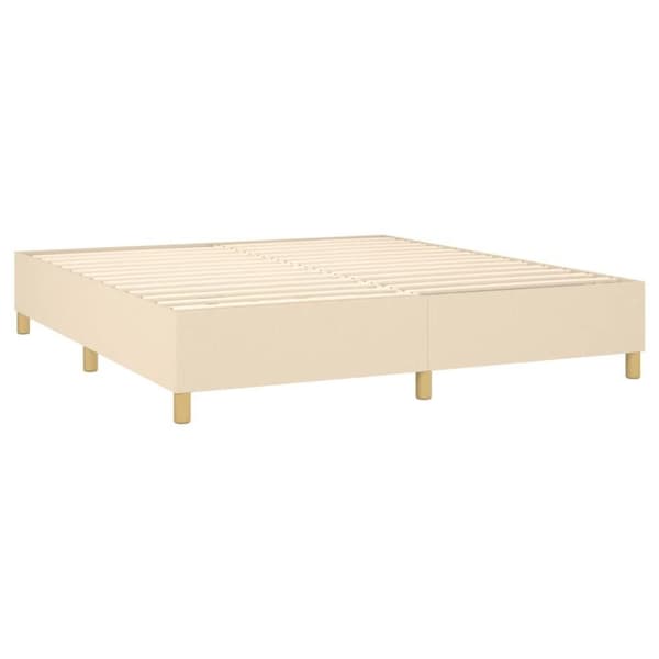 vidaXL kontinentalseng med madras 160x200 cm stof cremefarvet