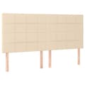 Miniatyrbillede 6 af 7: vidaXL kontinentalseng med madras 200x200 cm stof cremefarvet