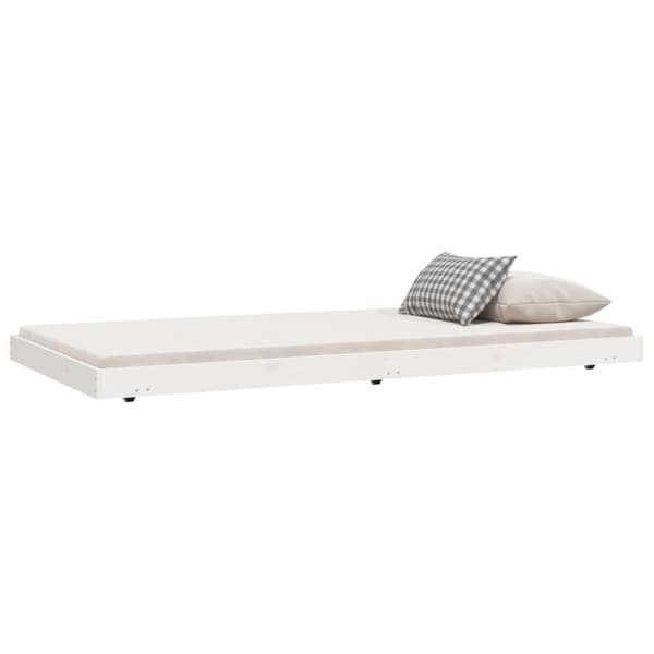 vidaXL Sängram utan madrass vit 80x200 cm massiv furu