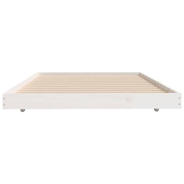 vidaXL Sängram utan madrass vit 80x200 cm massiv furu