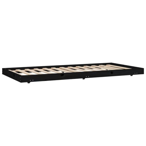 vidaXL Dagbädd svart 75x190 cm massivt furu