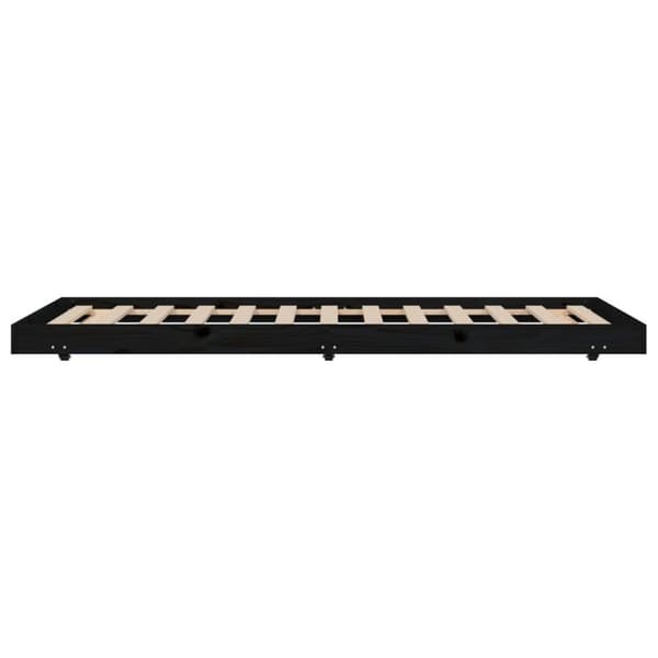 vidaXL Dagbädd svart 75x190 cm massivt furu