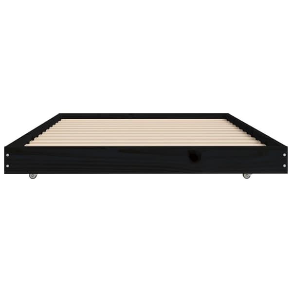 vidaXL Dagbädd svart 75x190 cm massivt furu
