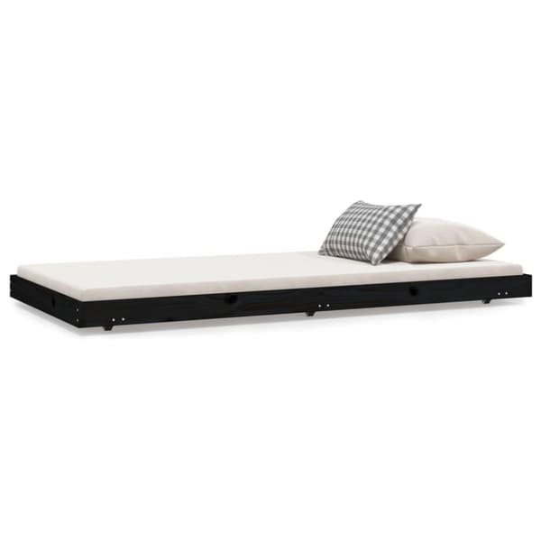 vidaXL Dagbädd svart 75x190 cm massivt furu