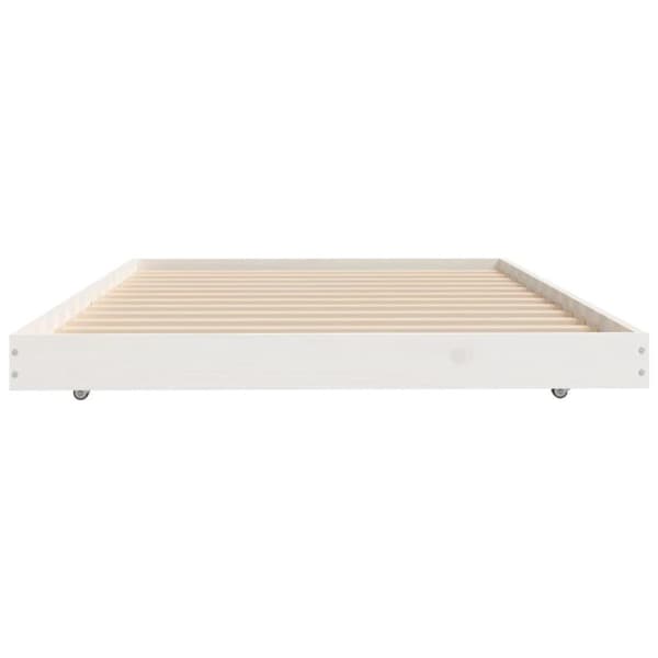 vidaXL Sängynrunko ilman patjaa valkoinen 100x200 cm täysi mänty