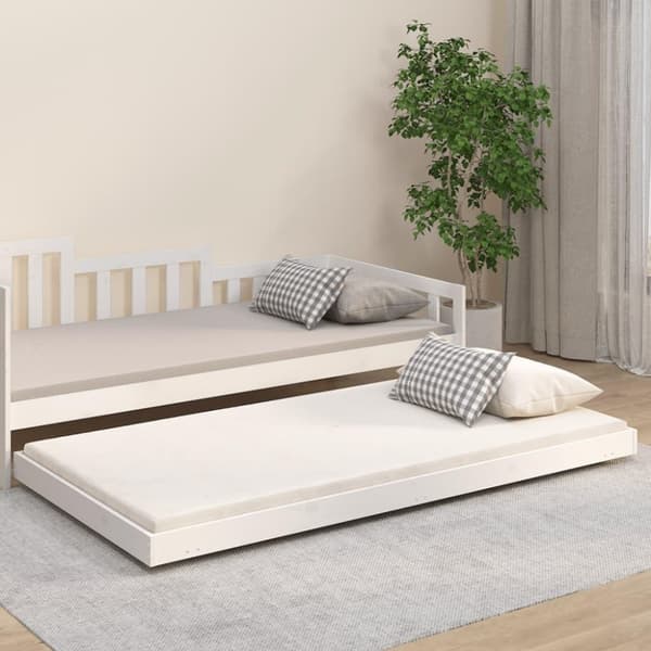 vidaXL Sängynrunko ilman patjaa valkoinen 80x200 cm täysi mänty