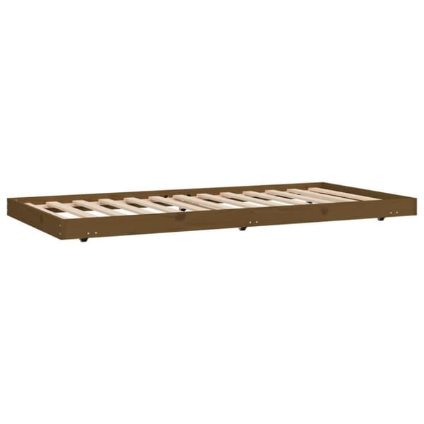vidaXL sengestel 75x190 cm massivt fyrretræ gyldenbrun