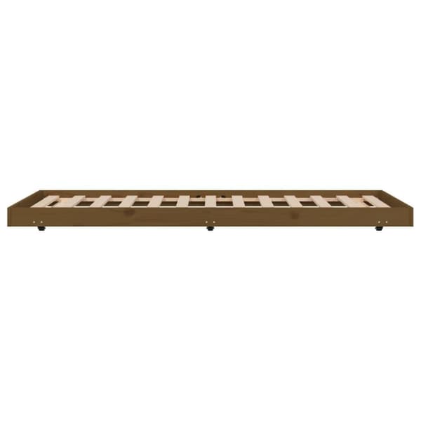 vidaXL sengestel 75x190 cm massivt fyrretræ gyldenbrun
