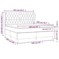 Miniatyrbillede 7 af 7: vidaXL kontinentalseng med madras 160x200 cm stof cremefarvet