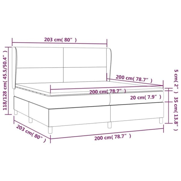 vidaXL kontinentalseng med madras 200x200 cm fløjl lysegrå