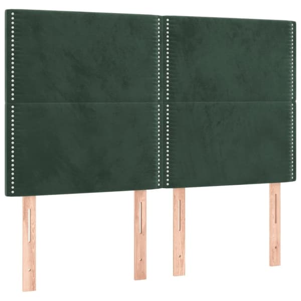 vidaXL kontinentalseng med madras 140x190 cm fløjl mørkegrøn