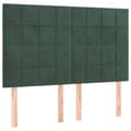 Miniatyrbillede 6 af 7: vidaXL kontinentalseng med madras 140x190 cm fløjl mørkegrøn