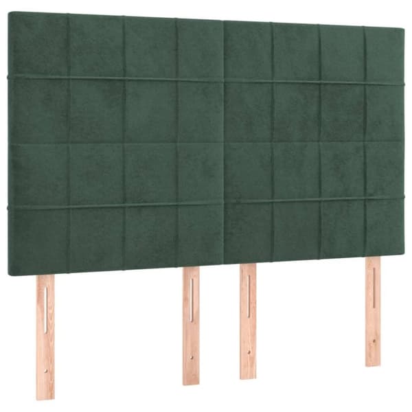 vidaXL kontinentalseng med madras 140x190 cm fløjl mørkegrøn