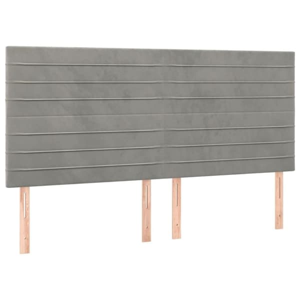 vidaXL kontinentalseng med madras 160x200 cm fløjl lysegrå