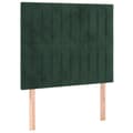 Miniatyrbillede 5 af 7: vidaXL kontinentalseng med madras 80x200 cm fløjl mørkegrøn