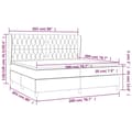 Miniatyrbillede 7 af 7: vidaXL kontinentalseng med madras 200x200 cm fløjl sort