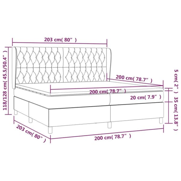 vidaXL kontinentalseng med madras 200x200 cm fløjl sort