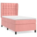 Miniatyrbillede 3 af 8: vidaXL kontinentalseng med madras 90x190 cm fløjl pink