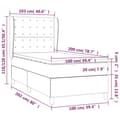 Miniatyrbillede 8 af 8: vidaXL kontinentalseng med madras 100x200 cm fløjl mørkegrå