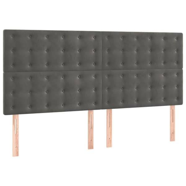 vidaXL kontinentalseng med madras 200x200 cm fløjl mørkegrå