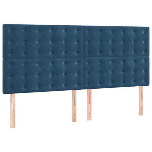 vidaXL kontinentalseng med madras 200x200 cm fløjl mørkeblå