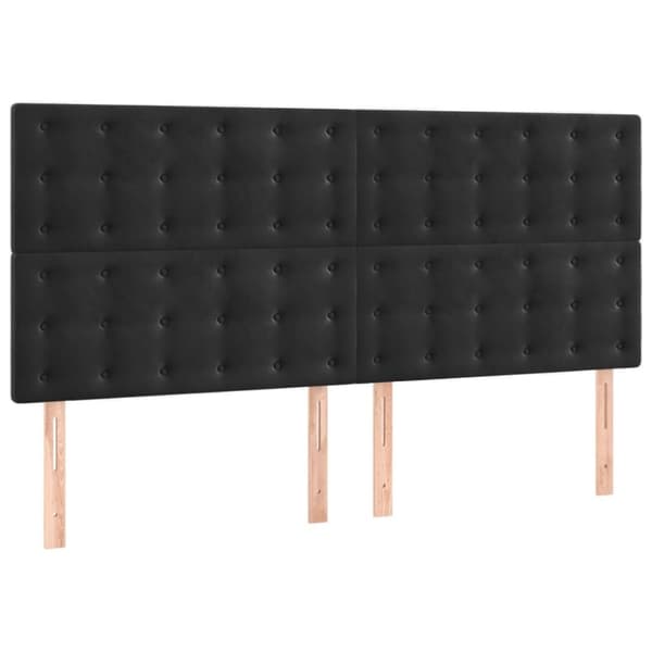 vidaXL kontinentalseng med madras 200x200 cm fløjl sort