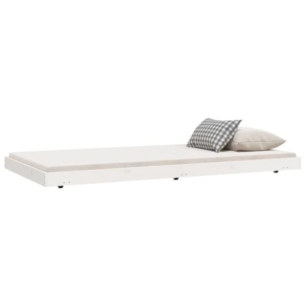 vidaXL sengeramme uden madras 90x200 cm massivt fyrretræ hvid