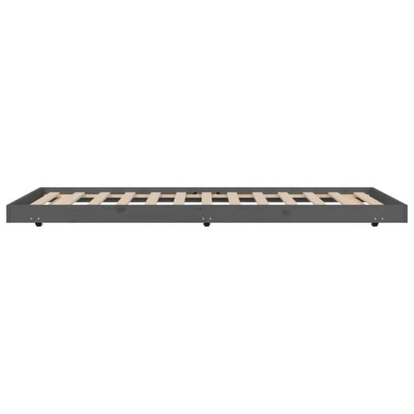 vidaXL sengeramme 90x200 cm massivt fyrretræ grå